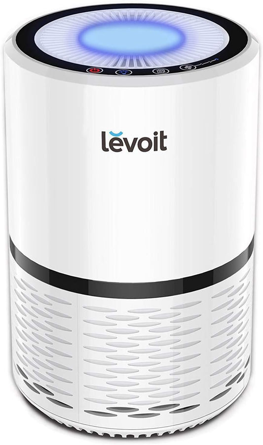 Air Purifiers for Home, AHAM VERIFIDE, High-Efficiency Filter for Smoke, Dust, Pollen, and Odors in Bedroom, Office, or Nursery, Optional Night Light, Quiet Operation, LV-H132, White